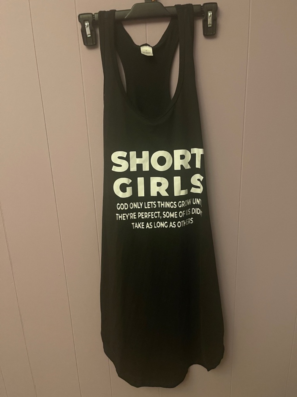 Black Graphic Racerback Tank Top - SHORT GIRLS